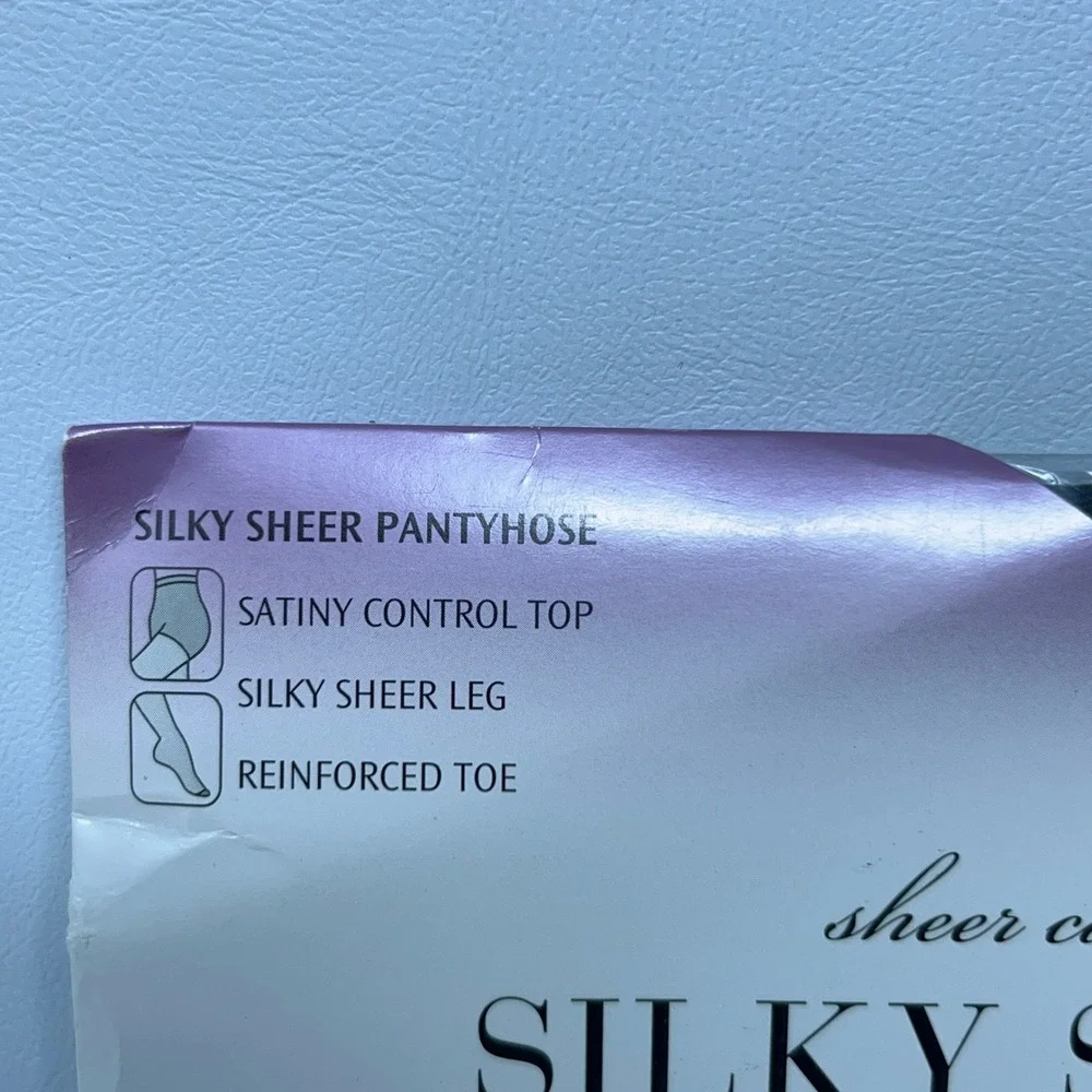 JCPenney Womens Size Long Off Black Silky Sheer Control Top Pantyhose NWT